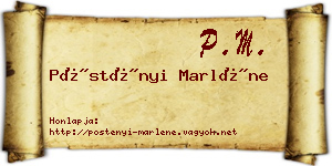 Pöstényi Marléne névjegykártya